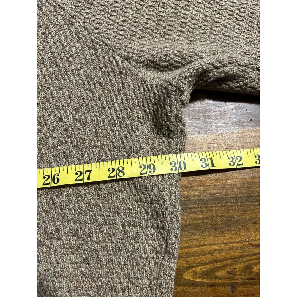 Chaps Mens 4XB Brown Marl Mock Neck Button Sweater Suede Elbow Patches 0050